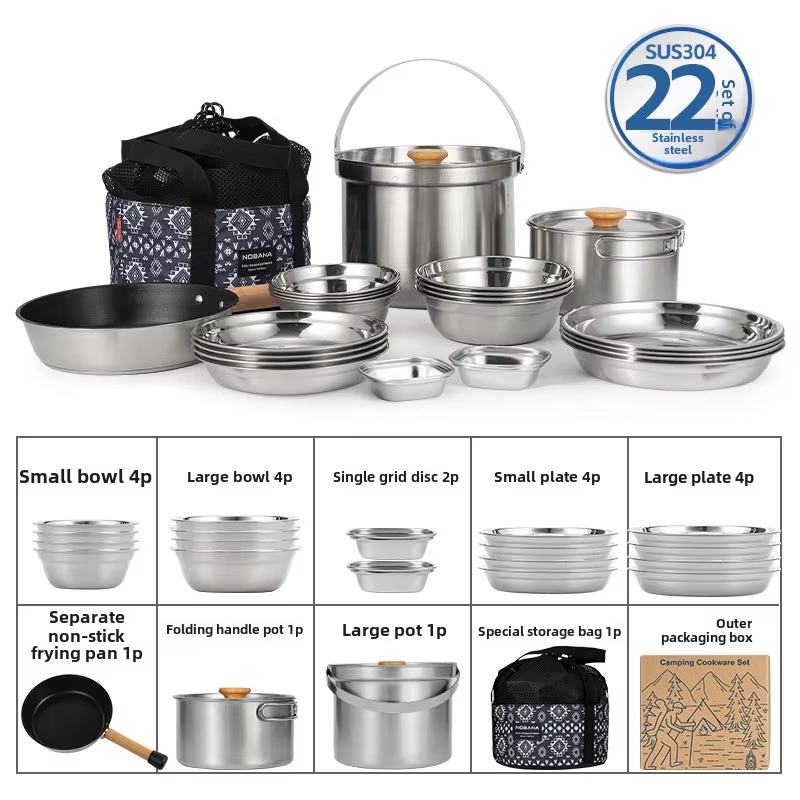 Camping Cooking Full Set - NOBANA plus récent ensemble de casseroles