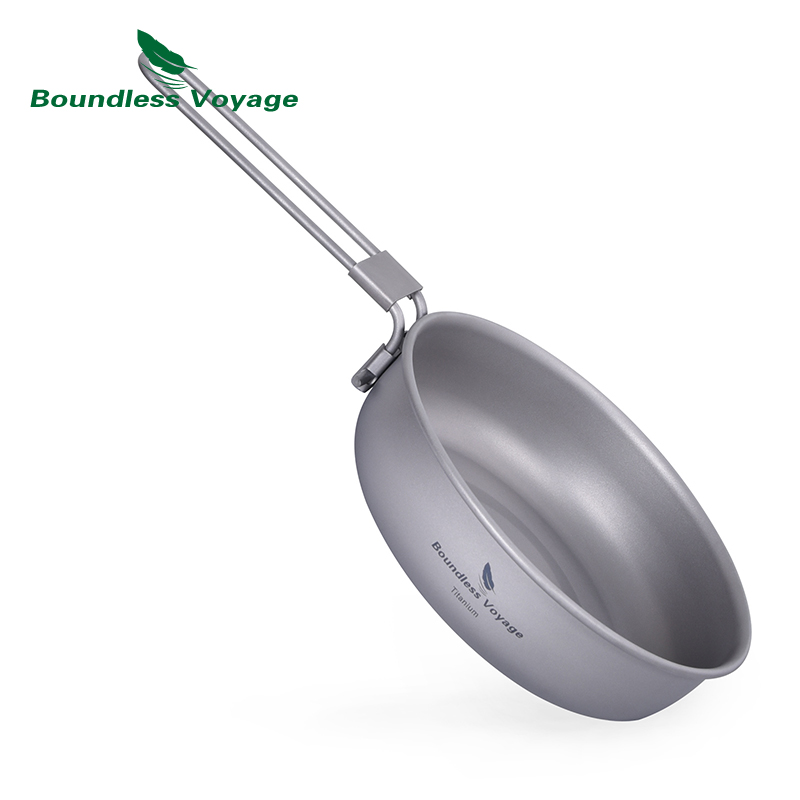 Camping Cooking Survival - Poêle à frire en titane ultralégère,