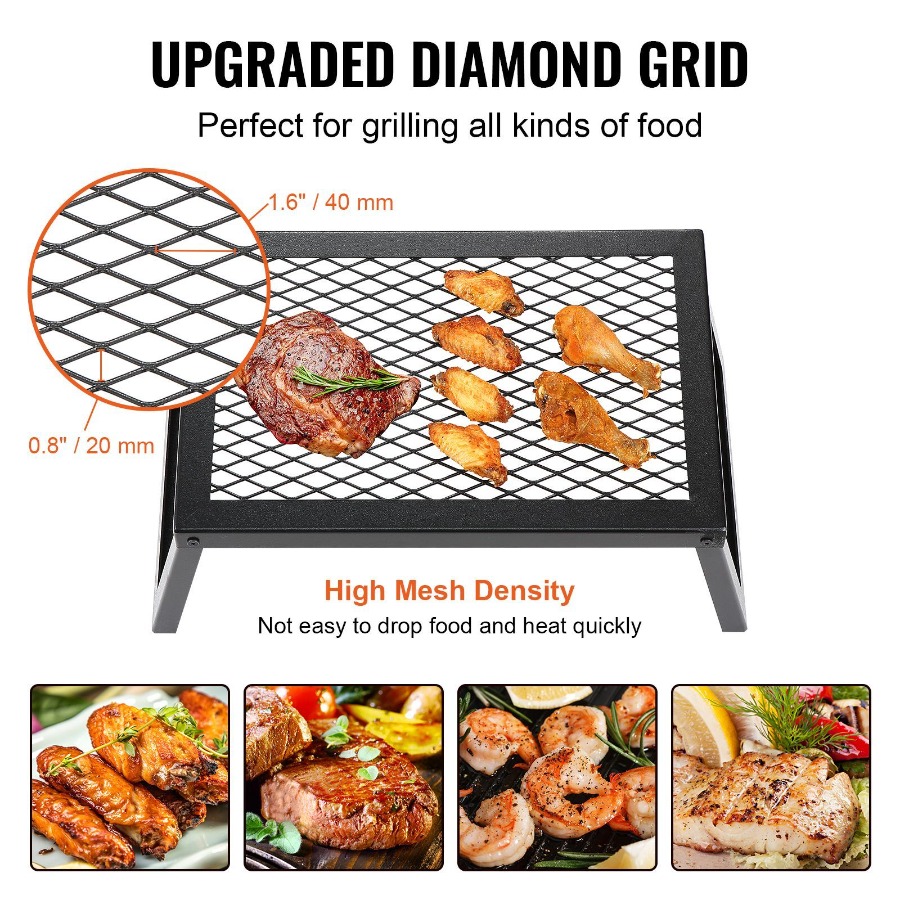 Camping Cooking Over Fire - Grille de camping pliable en acier