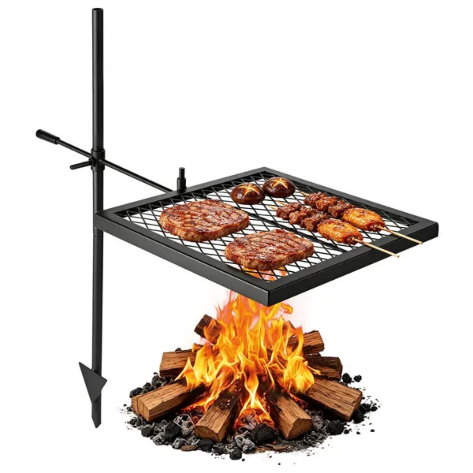 Grille de camping pivotante ro - Camping Cooking Over Fire avis et prix