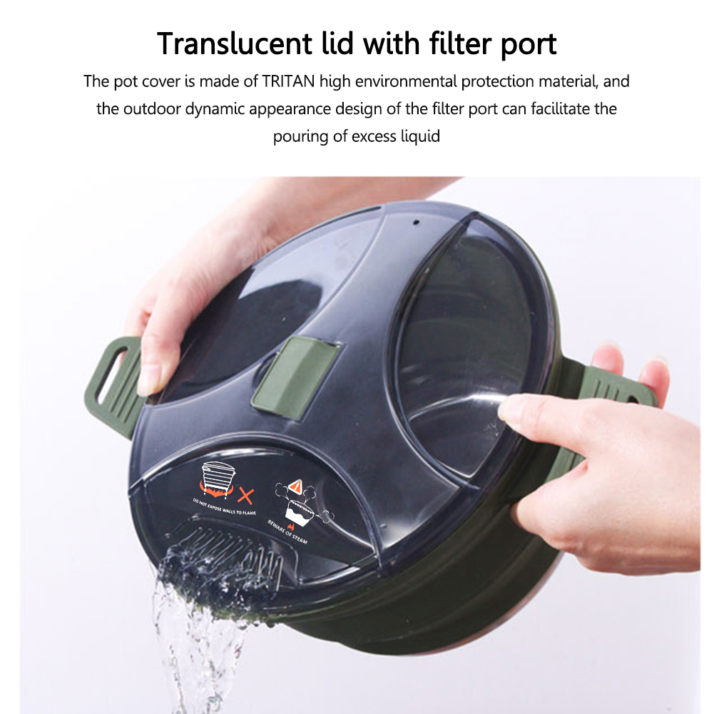 Bouilloire pliante en silicone - Camping Cooking Pan Set avis et prix