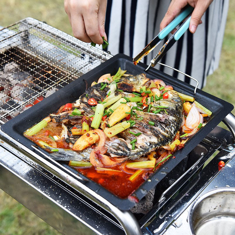 Poêle à griller carrée épaisse - Camping Cooking Survival avis et prix