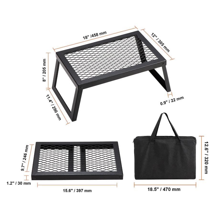 Grille de camping pliable en a - Camping Cooking Over Fire avis et prix