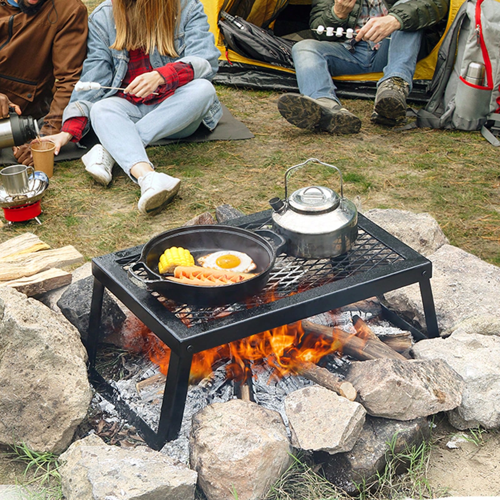 Grille de camping pliable/rota - Camping Cooking Over Fire avis et prix