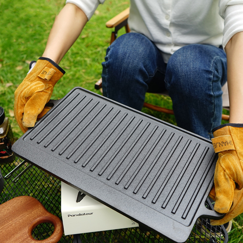 Poêle à griller double face en - Camping Cooking Flat Top avis et prix