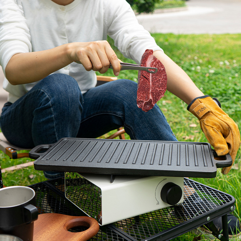 Poêle à griller double face en - Camping Cooking Flat Top avis et prix