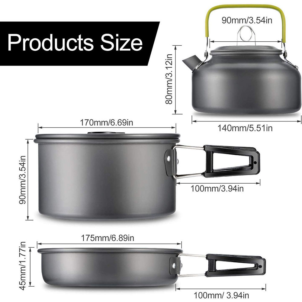 Ensemble de vaisselle de campi - Camping Cooking Pan Set avis et prix