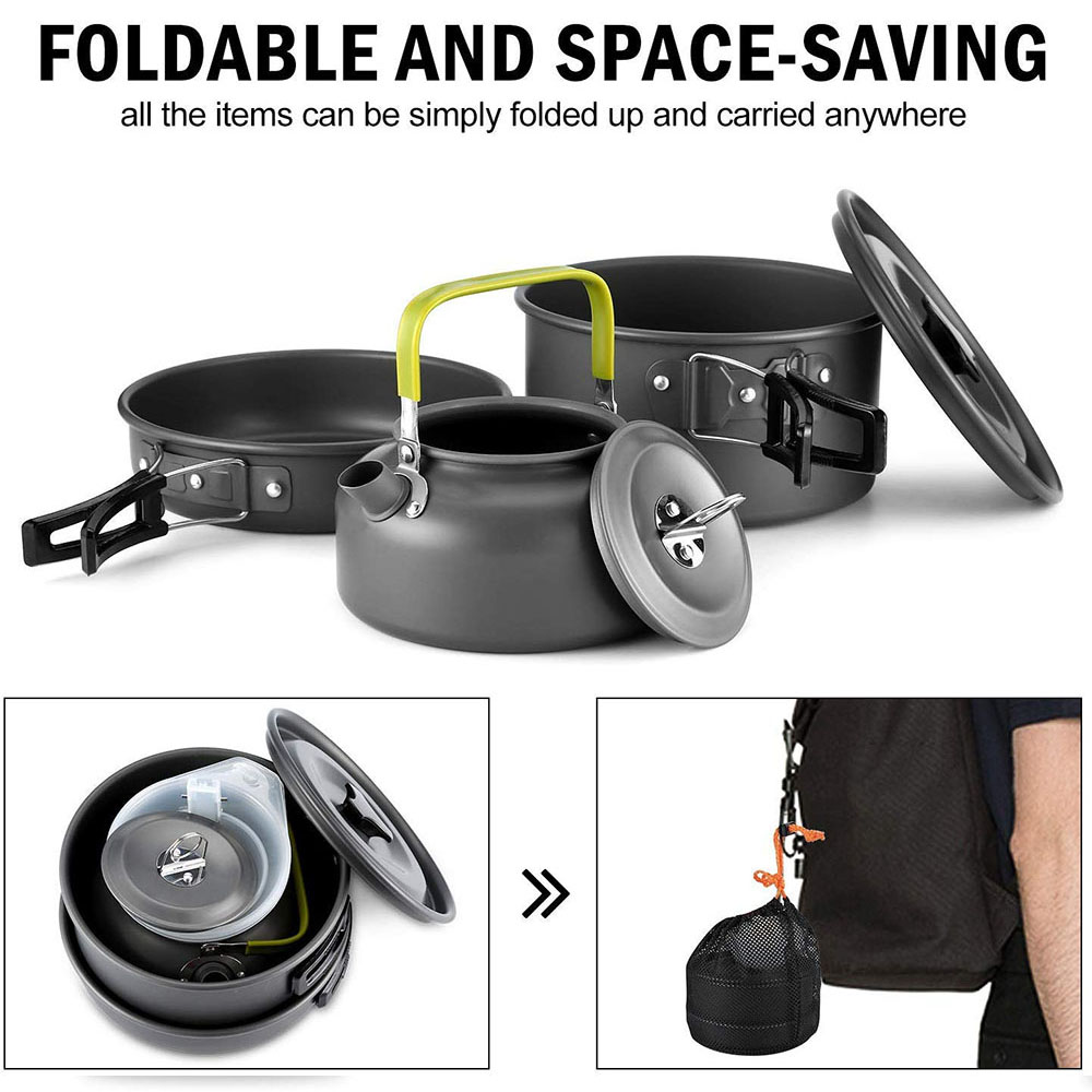 Ensemble de vaisselle de campi - Camping Cooking Pan Set avis et prix