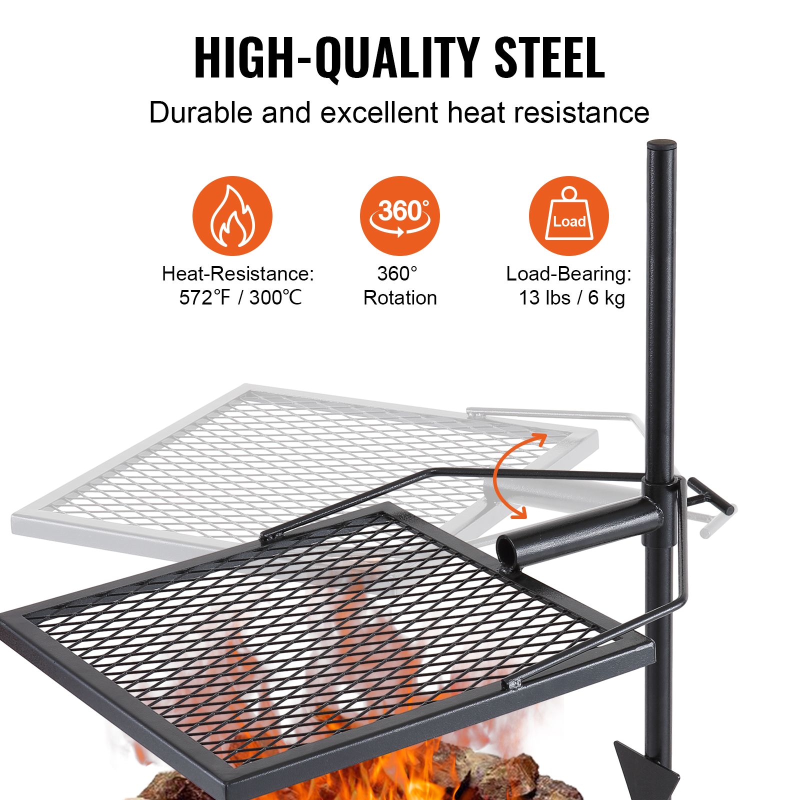 Grille de camping pivotante, g - Camping Cooking Over Fire avis et prix